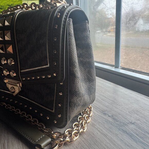 Michael Kors Large Studded Soho Frame Out Shoulder Bag - Olive - Picture 7 of 11